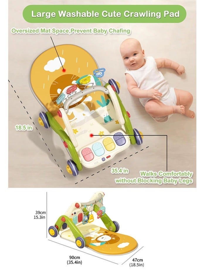 VIVAKIDS 3-in-1 Baby Walker and Activity Play Gym with Music Piano, Multistage Fitness Rack, Adjustable Height and Detachable Sensory Toys for Newborns to Toddlers – Multi-Color - Image 2